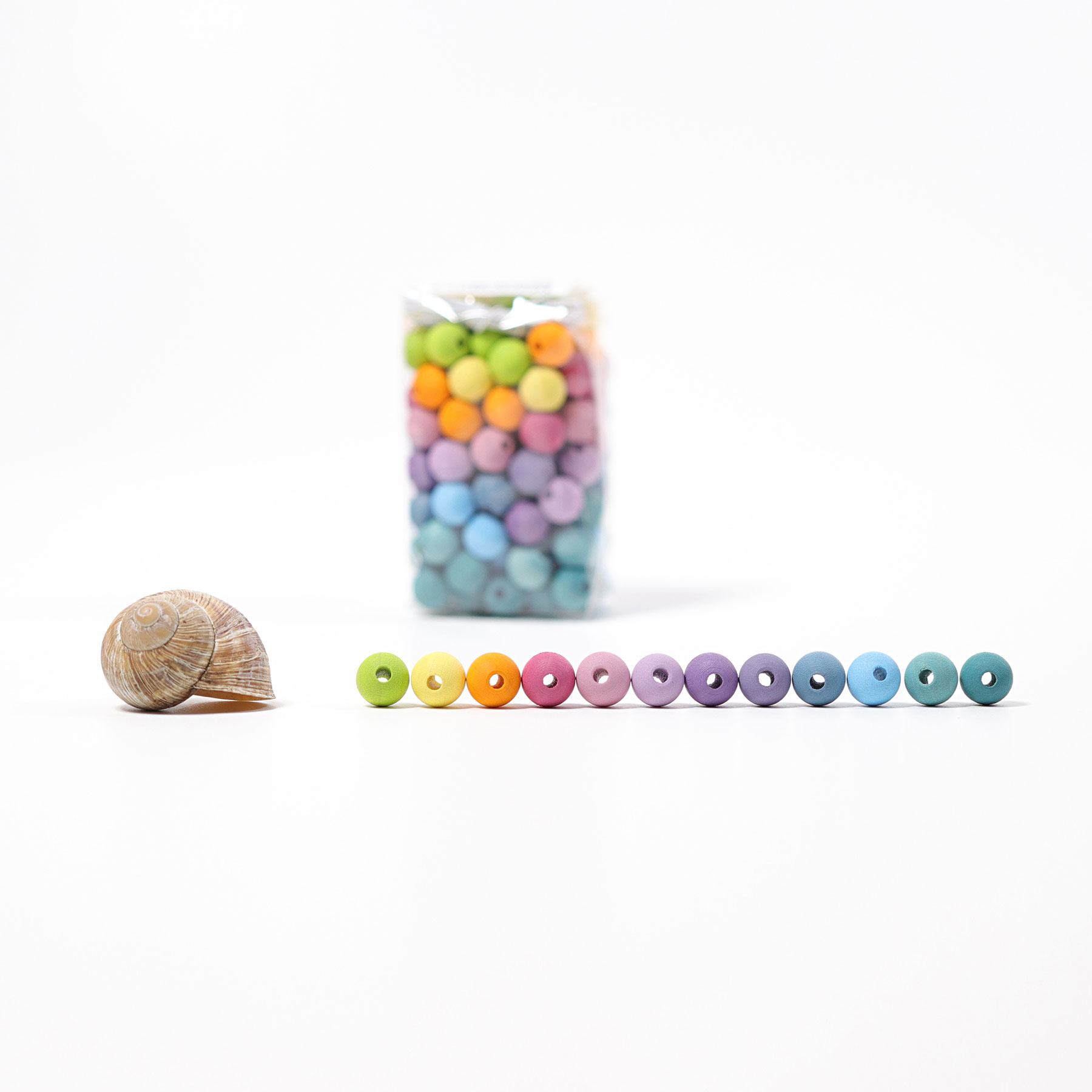 Wooden Beads Pastel 120pcs, 12 mm   