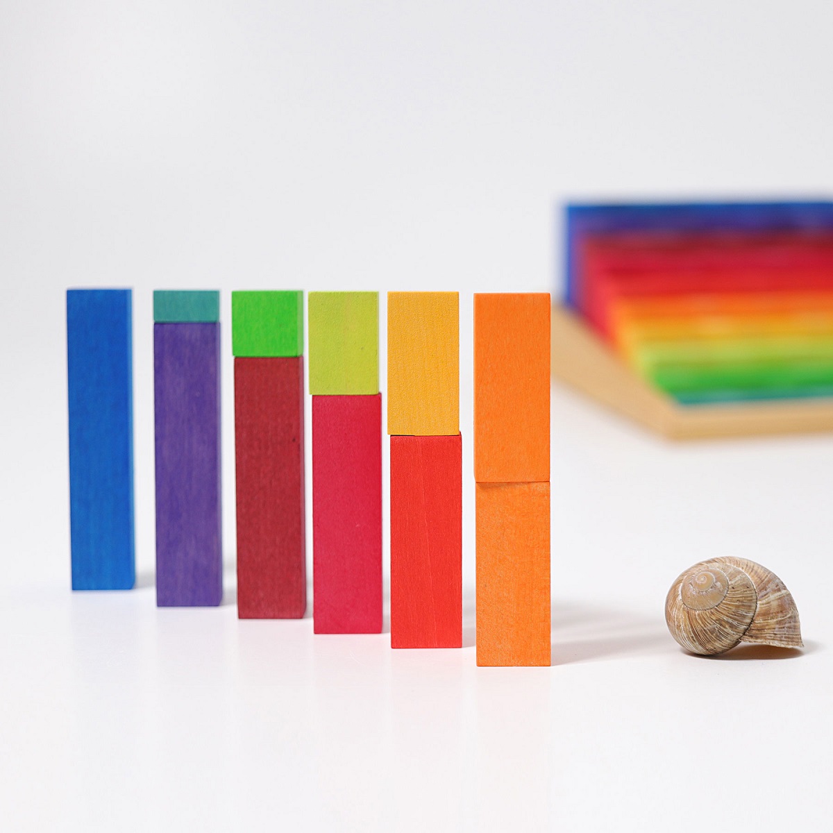 Learning - Stepped Counting Blocks, 2cm thick  (10 colours)