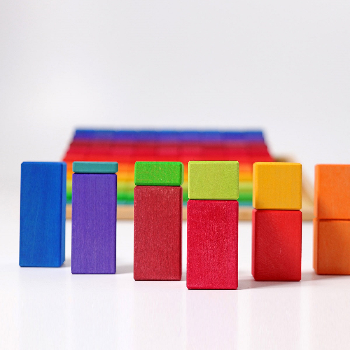 Learning - Stepped Counting Blocks, 4cm thick  (10 colours)