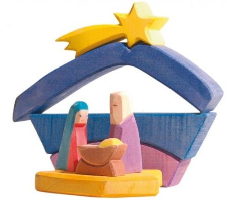 Wood - Rainbow Nativity Set