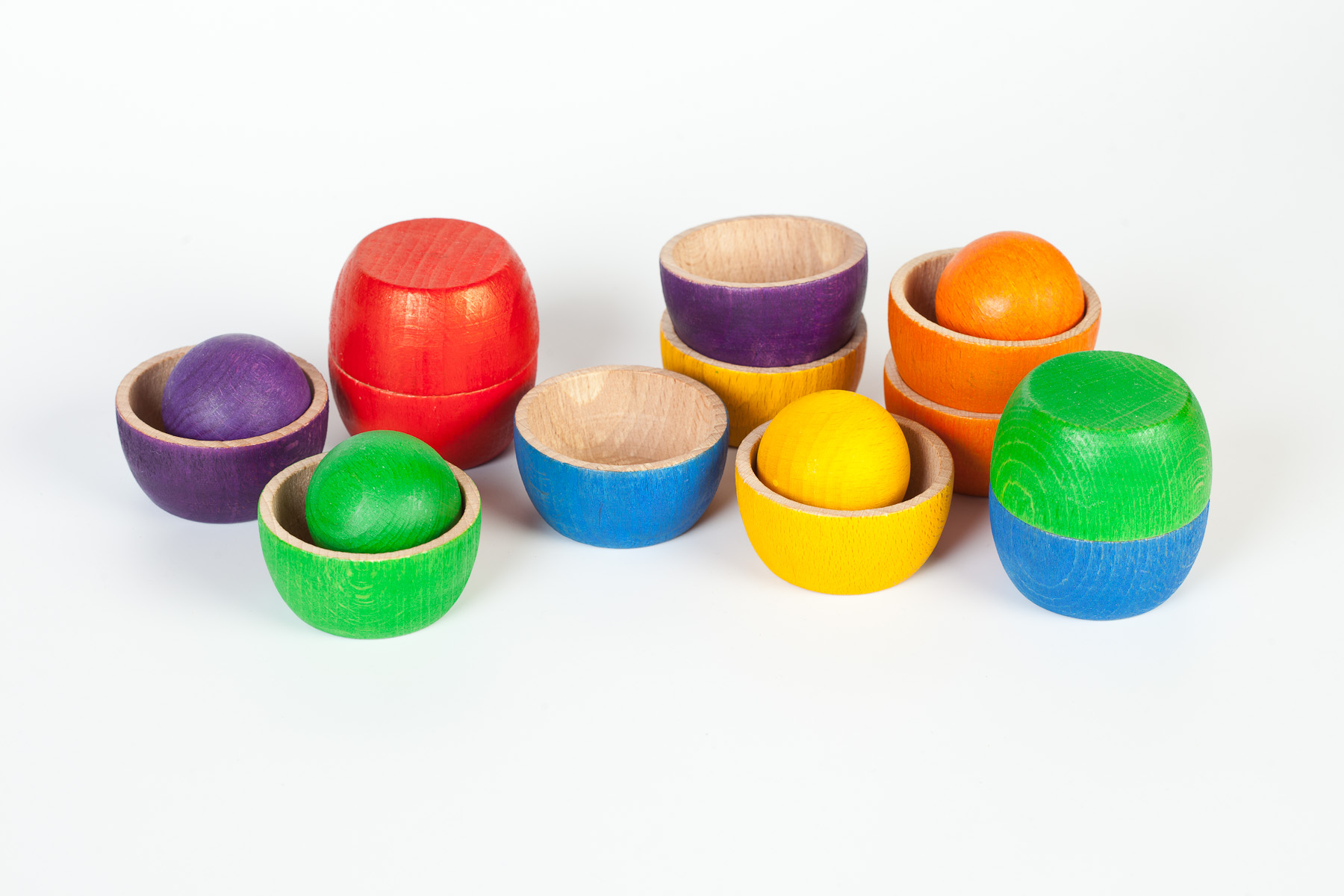 Wood Coloured Bowls and Balls   (6 colours) 