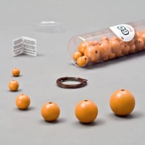 Wood Ball Shaped Orange Beads 60pcs  SPECIAL