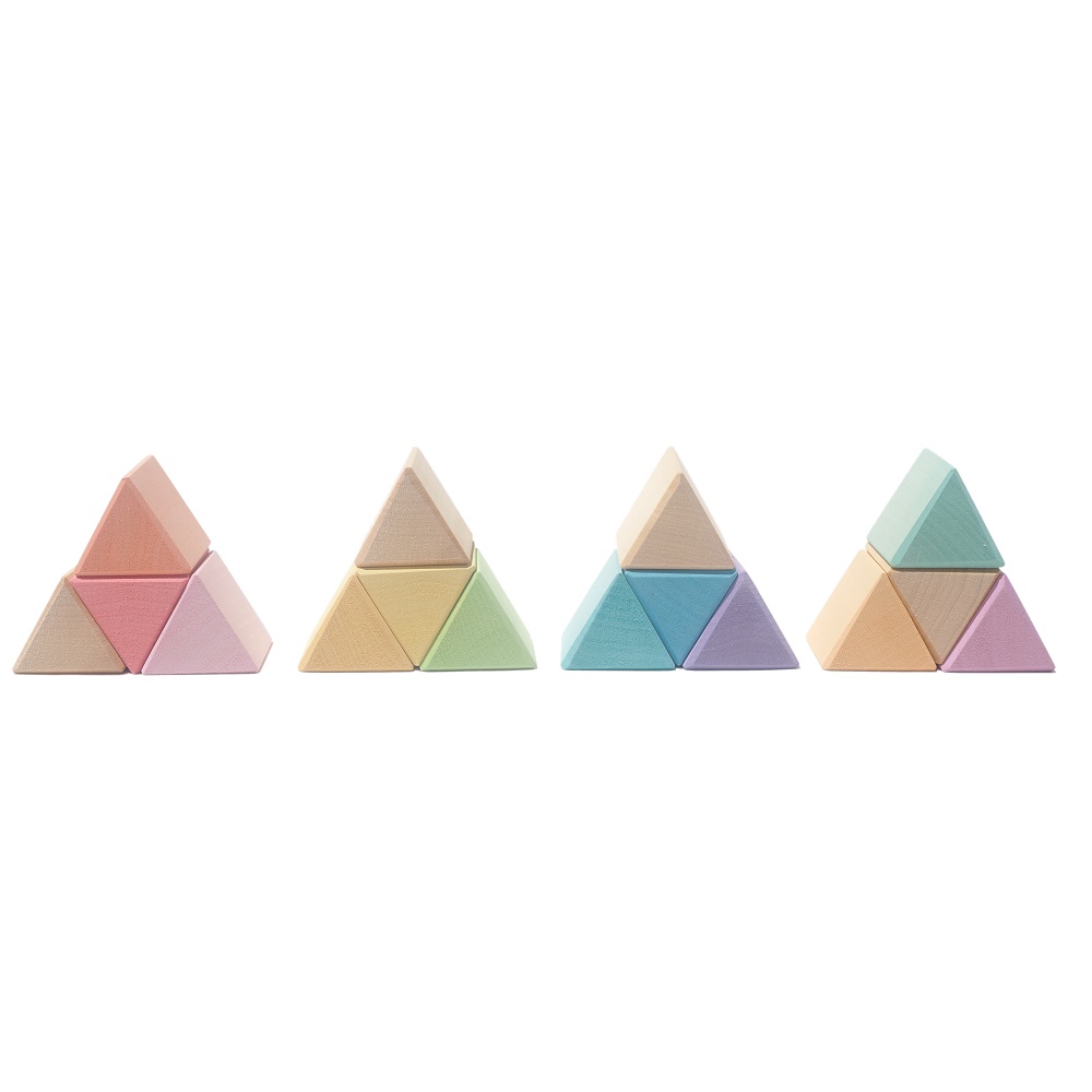 Construction - Triangular Prisms Natural and Pastel   