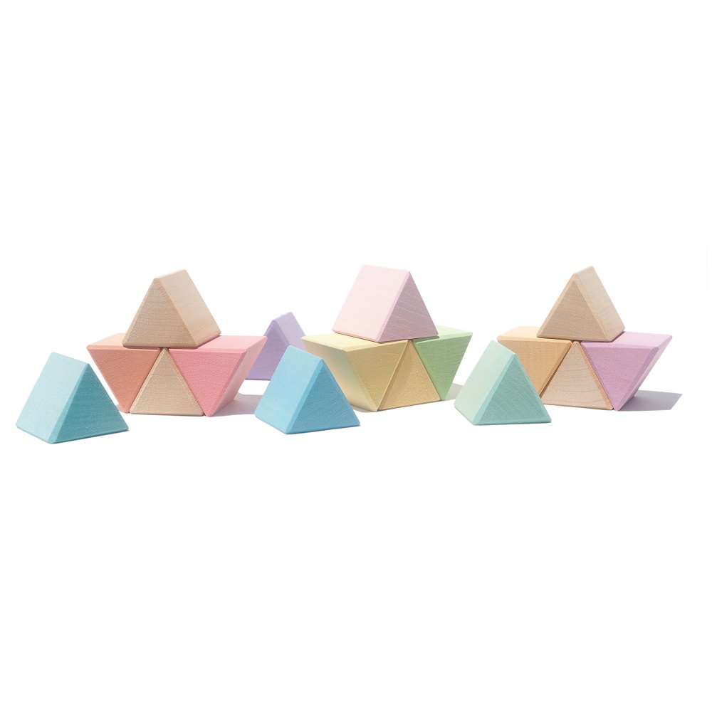 Construction - Triangular Prisms Natural and Pastel   