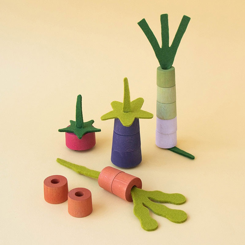 Wooden Toy - Let Them Grow Veggies Threading Game