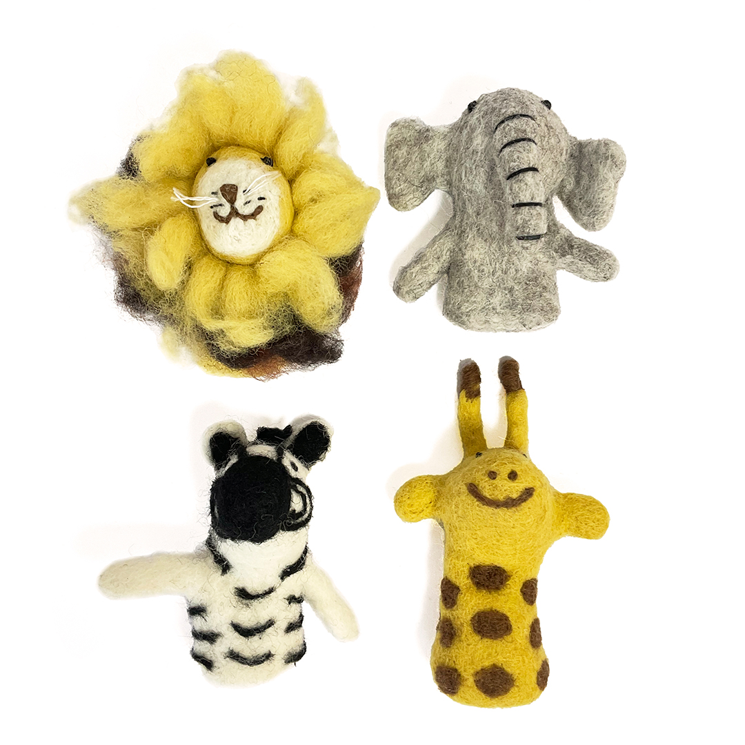 Animals - African Finger Puppets 4pcs