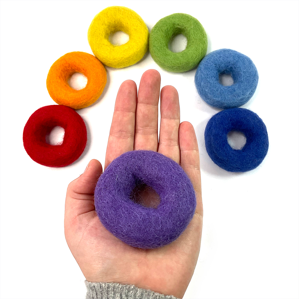 Papoose - Rainbow Felt Rings / Donuts 7pcs (7 colours) WHILE QTY LAST