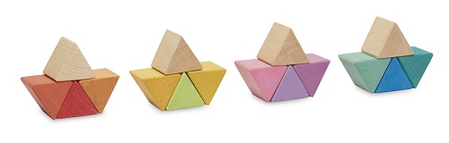 Construction - Triangular Prisms Natural and Coloured