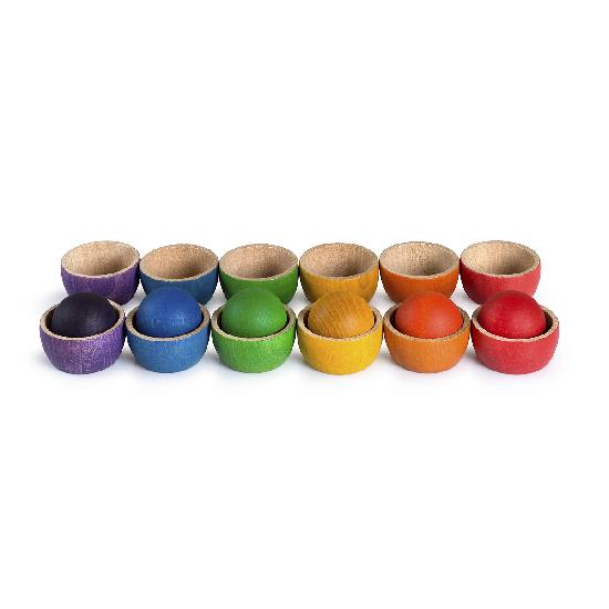 Wood Coloured Bowls and Balls 