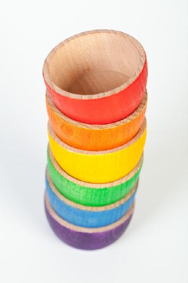 Wood Coloured Bowls 6 pcs  (6 colours)