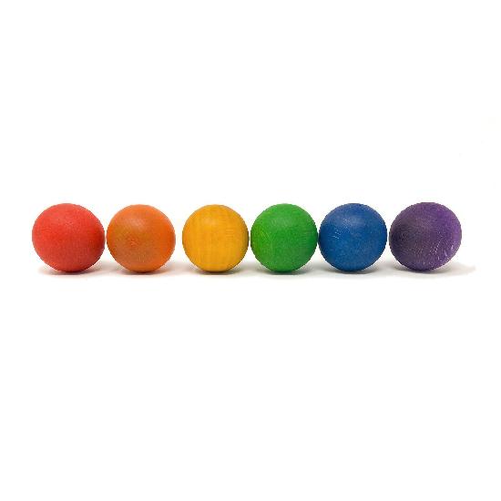 Wood Coloured Balls 4.5cm 6 pcs  (6 colours)