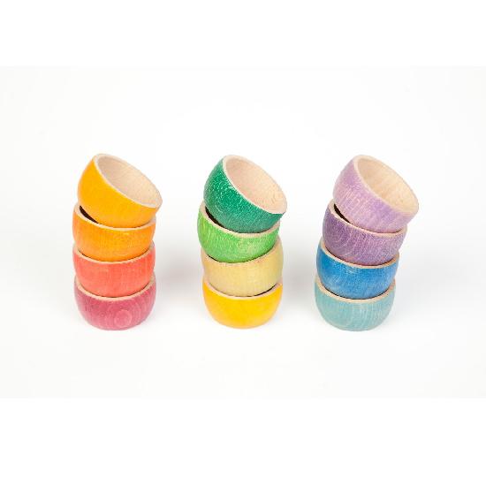 Wood Coloured Bowls 12 pcs  (12 colours)
