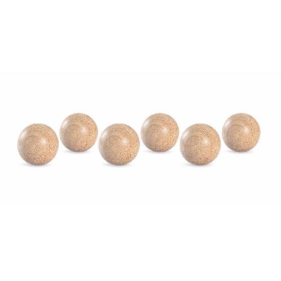 Wood Natural Balls 4.5cm 6 pcs