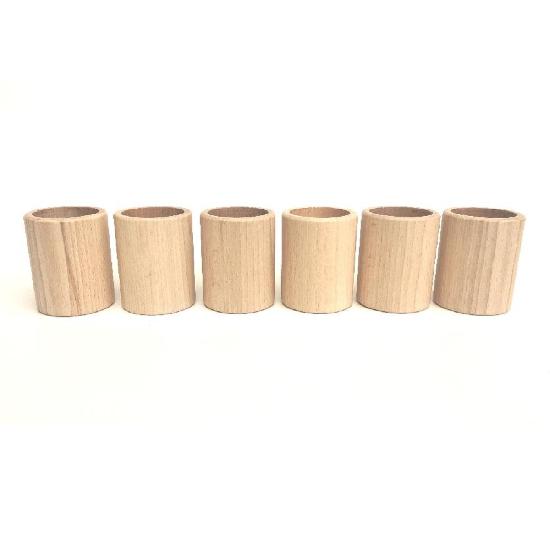Wood Natural Cups 6 pcs