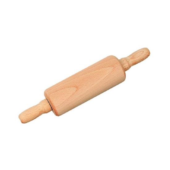 Wood rolling pin with steel axle (20.5 cm)    