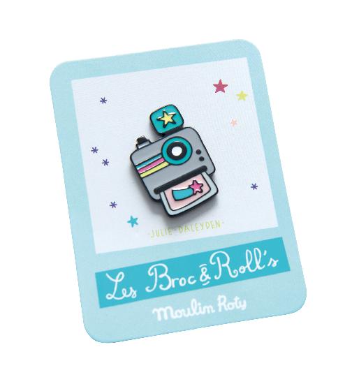 Moulin Roty - Broc' & Rolls Camera Enamel Pin WHILE QTY LAST