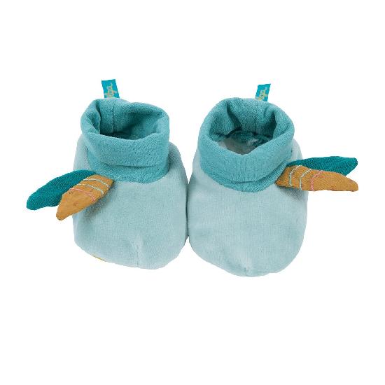 Moulin Roty - Voyage D'Olga - Baby Slippers, Blue (0-6 mnths) WHILE QTY LAST