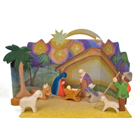 Set - Nativity Set with Diorama (11 pcs)