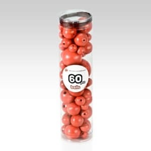 Wooden Ball Shaped Red Beads 6-pcs  SPECIAL