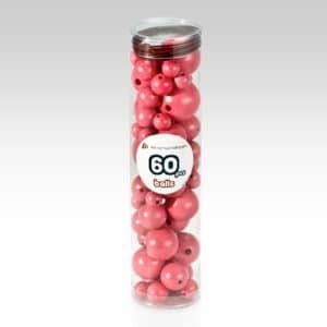 Wood Ball Shaped Pink Beads 60pcs   SPECIAL