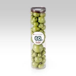 Wood Ball Shaped Pea Green Beads 60pcs  SPECIAL
