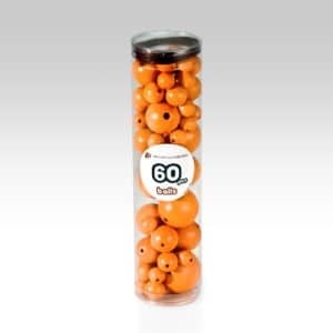 Wood Ball Shaped Orange Beads 60pcs  SPECIAL