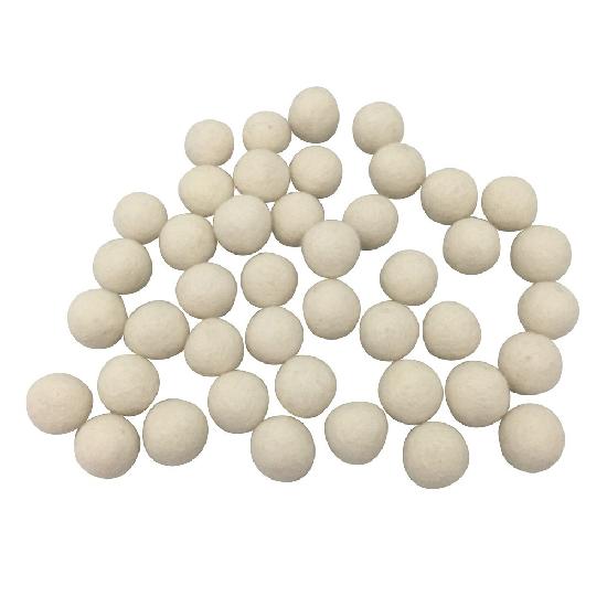 Felt Balls 1.5cm White 50 pcs - Papoose WHILE QTY LAST