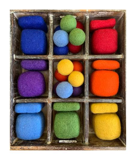 Papoose - Rainbow Cube-Tile-Ball Set 29pcs (7 colours) WHILE QTY LAST