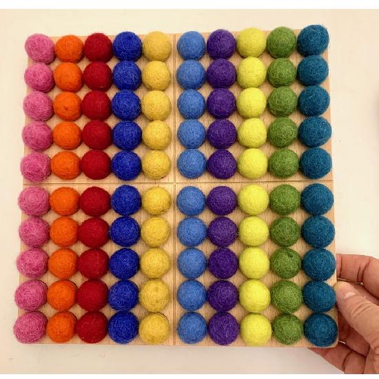 Hundreds Board with Bright felt balls (2cm) 101pcs