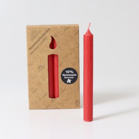 Candles 10% Beeswax, Red