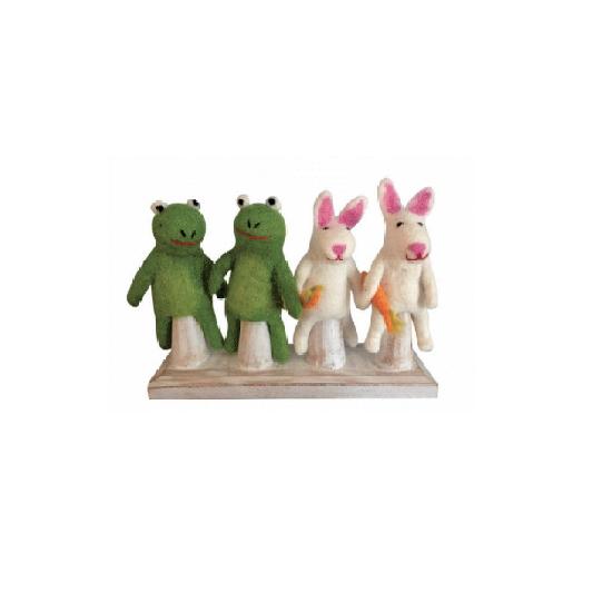 Animals - Frog and Bunny Finger Puppets 4 pcs