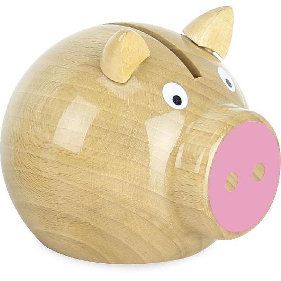 Money Box - Pig, Natural and Pink