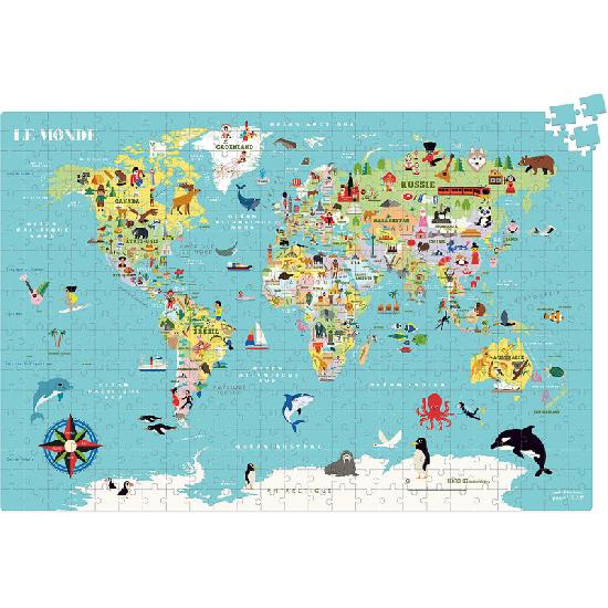 Ingela P. Arrhenius - Puzzle - Map of the World FRENCH ONLY / EN FRANCAIS 500 pcs 